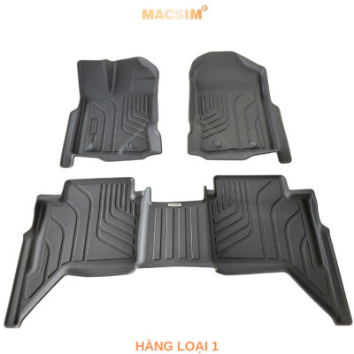Thảm lót sàn xe ô tô Mazda BT50 2012-2021 (sd3) Nhãn hiệu Macsim chất liệu nhựa TPE cao cấp màu đen