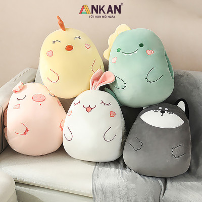 Bộ Chăn Gối Văn Phòng 3 Trong 1 Kiểu Chó Husky Mặt Cộc - Siêu Dễ Thương Dùng Để Giữ Ấm Tay Có Chăn Đắp Và Gối Kê Đầu Vô Cùng Tiện Lợi 