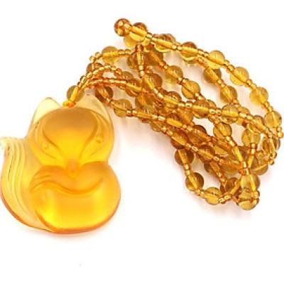 Vòng cổ hồ ly pha lê vàng 3.9 cm HLV1