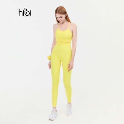 Bộ tập Yoga Gym Jumpsuit Hibi Sports J606 kiểu phối nơ lưng, kèm mút ngực, chất vải cao cấp