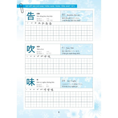 Sách - Tập Viết 800 Chữ Kanji Thông Dụng Trong Tiếng Nhật - Tập 2 - Minh Thắng