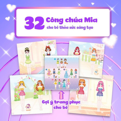 Sách - Thời Trang Công Chúa Mia - Bóc Dán Hơn 90+ Stickers Váy, Phụ Kiện Xinh Đẹp Cho Bé Gái - Megabook