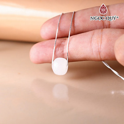 Dây chuyền bạc đá bạch ngọc mệnh thủy kim - Ngọc Quý Gemstones