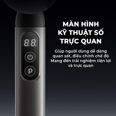 Máy massage cầm tay Buheung MK-229, thiết kế công thái học, 4 đầu massage, BH chính hãng 12 tháng