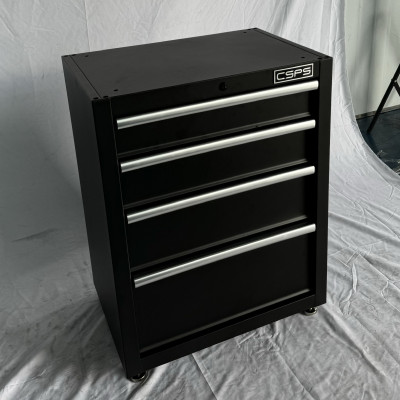 Tủ dụng cụ CSPS 61cm - 04 hộc kéo màu đen chân tăng chỉnh (tay cầm trắng)