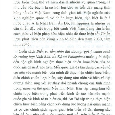 Biển Và Tầm Nhìn Đại Dương - Gợi Ý Chính Sách Từ Trường Hợp Nhật Bản Ấn Độ Và Philippines