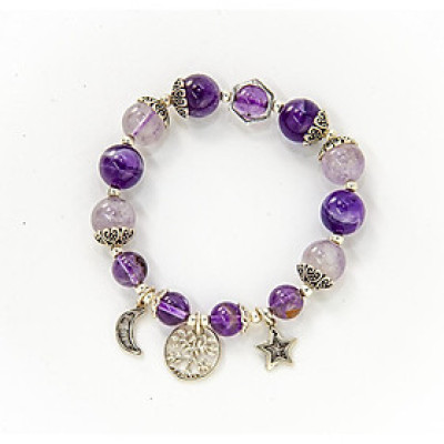 Vòng phong thủy Thạch anh tím mix Thạch anh ưu linh tím VT085