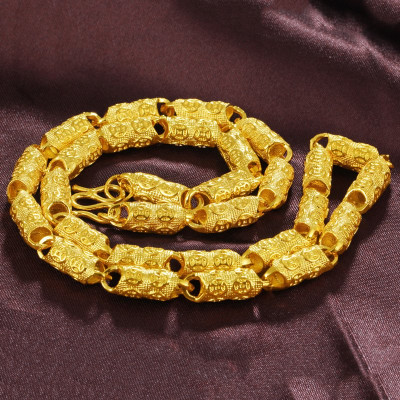 Dây chuyền nam mắt xích đốt trúc kim tiền - NW02