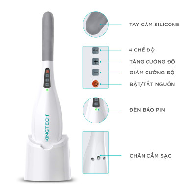 Máy Massage Cầm Tay Cao Cấp KINGTECH - Hỗ Trợ Toàn Thân - Chuyên Sâu Cổ, Vai, Gáy, Lưng - Giảm Đau Mỏi Cho Dân Văn Phòng, Gymer, Người Già, Người Lao Động Nặng - Chính Hãng