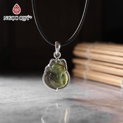 Mặt dây chuyền hồ ly sapphire bọc bạc mệnh thủy, mộc - Ngọc Quý Gemstones