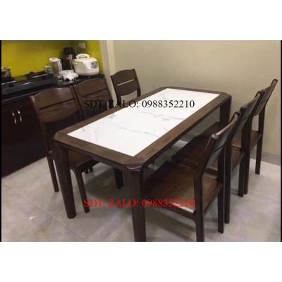 bộ bàn ăn cao cấp gỗ sồi nga