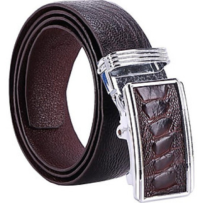 Thắt Lưng Nam Da Đà Điểu Trơn Huy Hoàng HT4410 - Nâu Đất