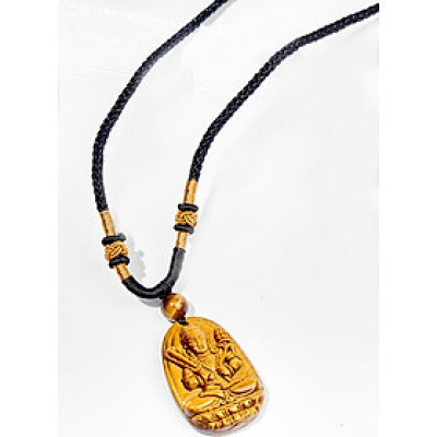 Mặt Dây Chuyền Phật Hư Không Tạng Bồ Tát Đá Mắt Hổ ( 3.6 x 2.3 cm) Ngọc Quý Gemstones