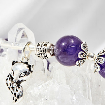 Vòng tay thạch anh tím phối hồ ly Ngọc Quý Gemstones