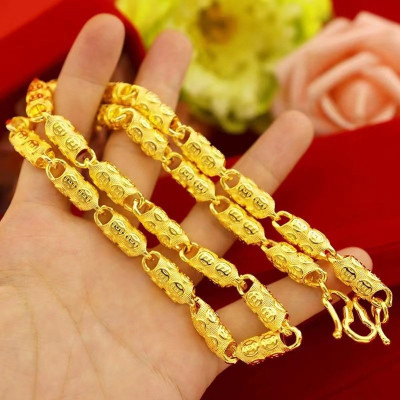 Dây chuyền nam mắt xích đốt trúc kim tiền - NW02