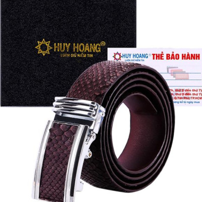 Thắt Lưng Nam Da Trăn Bản Lớn Huy Hoàng HT4344 - Nâu