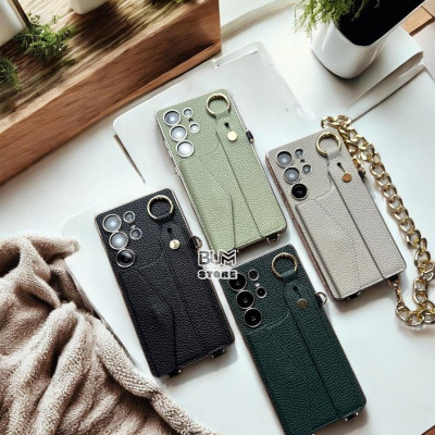 Ốp Lưng Cho Samsung S25 Ultra / S24 Ultra Ví Da Có Quai Xỏ Tay + Dây Đeo Dài - BUM STORE GALAXY CASE