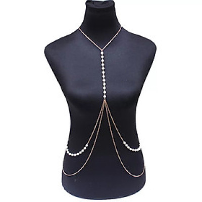 Body chain chuỗi đeo vòng cổ body sexy mix hạt châu