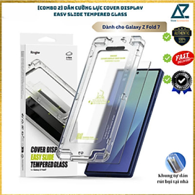 [Combo 2] Dán cường lực dành cho Samsung Galaxy Z Fold 7 RINGKE Cover Display Easy Slide Tempered Glass (Màn hình ngoài) có khung trợ dán rút bụi_ Hàng chính hãng