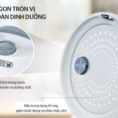 Nồi Cơm Điện Đa Năng Sunhouse SHD8602 (1.8L) – Trắng- Hàng chính hãng