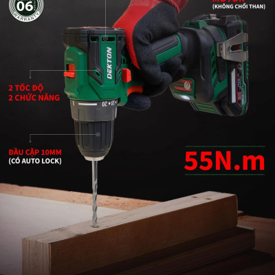 MÁY KHOAN PIN 21V 10mm DEKTON M21-D1055BL - HÀNG CHÍNH HÃNG