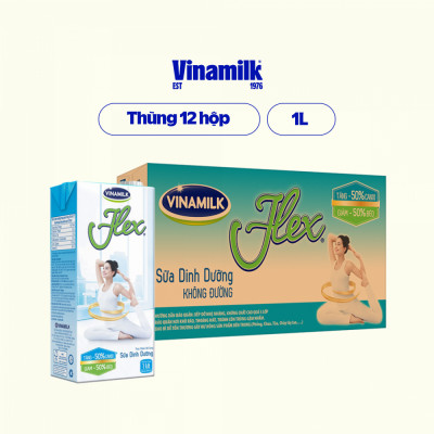 Thùng 12 Hộp Sữa tiệt trùng Flex không đường 1L