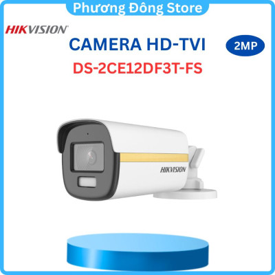 CAMERA HD-TVI ColorVu HIKVISION DS-2CE12DF3T-F 1080P CÓ MÀU BAN ĐÊM - Hàng chính hãng