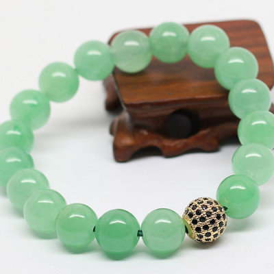 Vòng Cẩm Thạch Xanh Lý 10mm Mix Charm Ngọc Quý Gemstones VT91