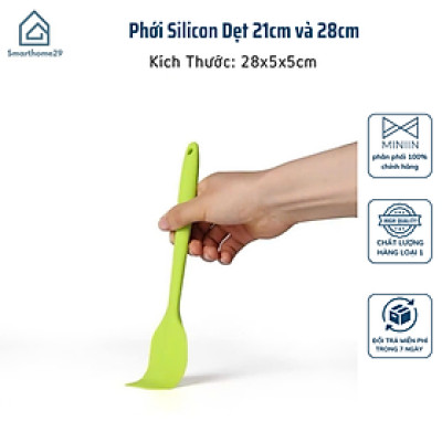Phới Silicon Dẹt 21cm và 28cm Trộn Bột, Nấu Ăn Chịu Nhiệt Độ Cao - HÀNG CHÍNH HÃNG MINIIN