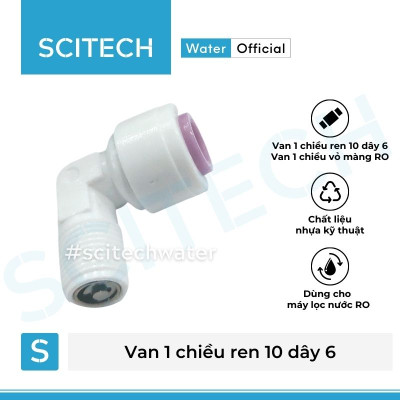 Van 1 chiều ren 10 ra dây 6 (Van 1 chiều co vỏ màng) dùng trong máy lọc nước - Hàng chính hãng