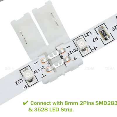 Đầu nối thẳng 4 chân cho led dây dán 5050 RGB đổi màu connector 4P pin 10 mm  trang trí dán tường thạch cao, cây máy tính, màn hình, ti vi, TV, Gaming, Tiktok dán tường, chống nước bền đẹp- Chính hãng DEHA