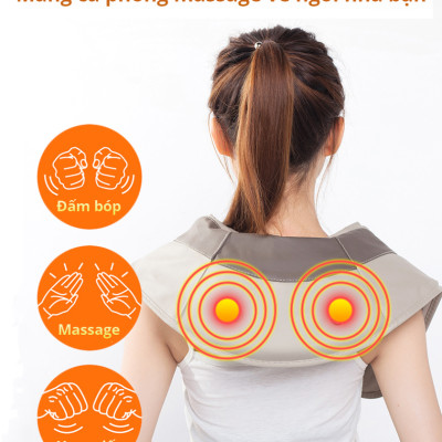 Máy massage đấm bóp thư giãn cổ vai gáy lưng aYosun Hàng Chính Hãng- 2.2kg, hàng cao cấp