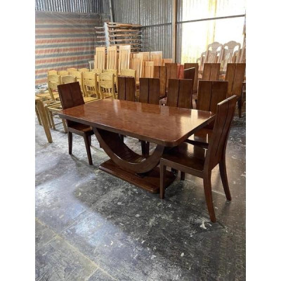 bàn  ăn mặt gỗ 6 ghế  1m6x80