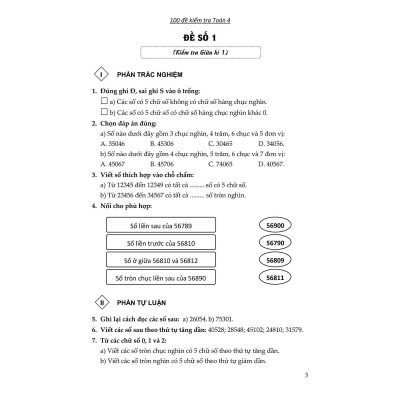 Sách - 100 Đề Kiểm Tra Toán Lớp 4 - Biên Soạn Theo Chương Trình Mới - Khang Việt Book