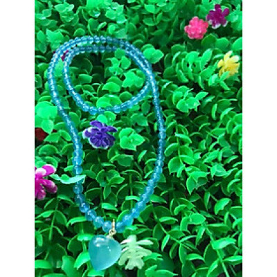 SỢI DÂY CHUYỀN ĐẸP XUẤT SẮC ĐÁ AQUA VIP MẶT TRÁI TIM  DÂY CHUYỀN ĐEO ĐẸP SANG - NHẸ NHÀNG - TỊNH TÂM  ĐẸP LẮM LUÔN NHE CHỊ EM ƠI  MÀU XANH AQUA NHẸ NHÀNG ĐẸP 100% ĐÁ THIÊN NHIÊN