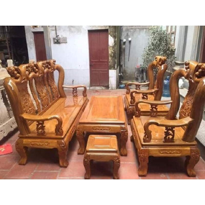 bộ bàn ghế quốc đào tay 12 gỗ lim nam phi