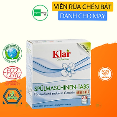 Viên rửa chén bát hộp 25 viên Klar (Almawin)
