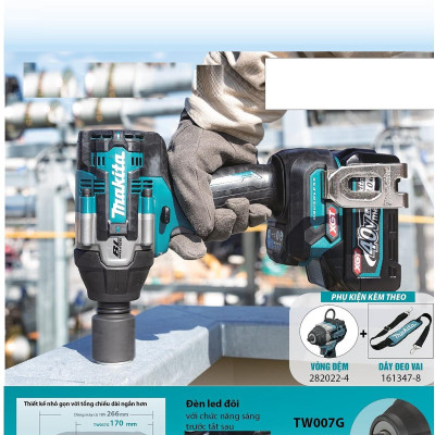MÁY SIẾT BU LÔNG DÙNG PIN 40V (730 N.M) MAKITA TW007GZ02 (KHÔNG KÈM PIN VÀ ĐẾ SẠC) - HÀNG CHÍNH HÃNG