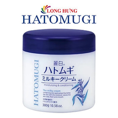 Kem dưỡng da Hatomugi Kumano Reihaku Moisturizing & Conditioning Milky Cream (300g) - Hàng chính hãng