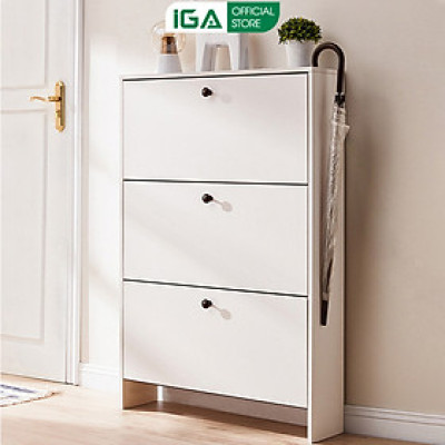 Tủ giày thông minh 3 cánh lật tiết kiệm diện tích gỗ mdf phủ melamin thương hiệu IGA - GP321
