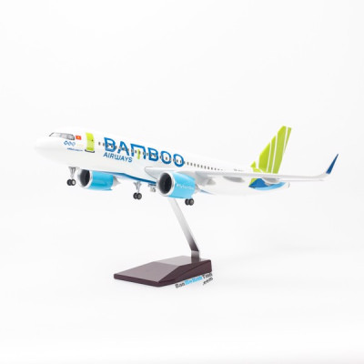 Mô hình máy bay Bamboo Airways Airbus A320 lắp ráp có đèn 47cm MBMH46