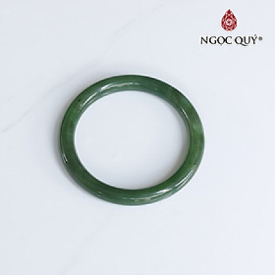Vòng tay nguyên khối bản tròn ngọc bích nephrite mệnh hỏa, mộc - Ngọc Quý Gemstones