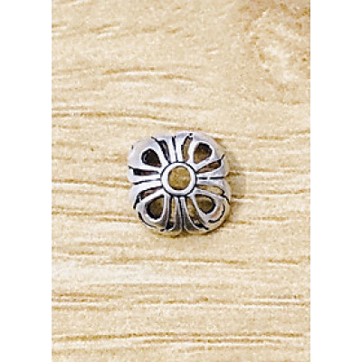 Combo 6 cái charm bạc chụp hạt, bọc hạt họa tiết hoa văn - Ngọc Quý Gemstones