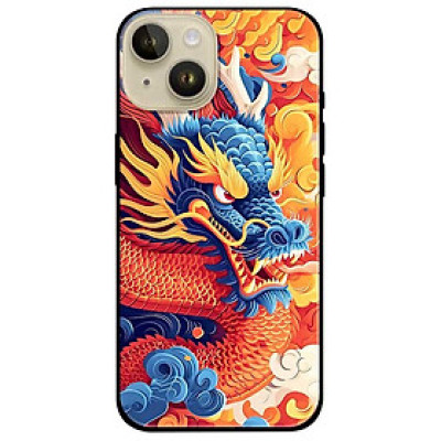 Ốp lưng cho IPhone 15 - 15 Plus - 15 Pro - 15 Pro Max - 16 - 16 Plus - 16 Pro - 16 Pro Max - Rồng Xanh Sừng Trắng - Hàng Chính Hãng