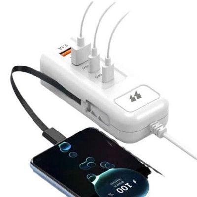 Ổ Cắm Điện Đa Năng 66W 4 Cổng Sạc Với 2 Cổng Usb Và 2 Cổng Type-C Pd