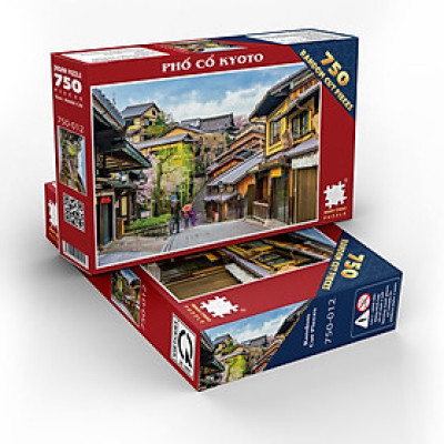 Tranh Xếp Hình Random Cut 750 Mảnh Minh Châu – Phố Cổ Kyoto (40x60cm)