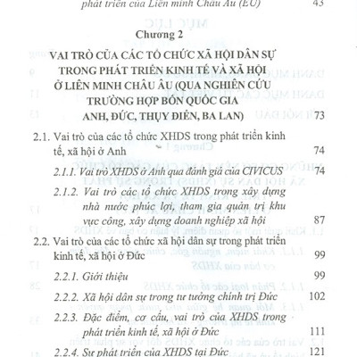 Vai Trò Của Các Tổ Chức Xã Hội Dân Sự Trong Phát Triển Kinh Tế Và Xã Hội Ở Một Số Quốc Gia Trong Liên Minh Châu Âu (Sách Chuyên Khảo)