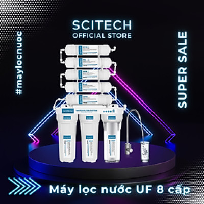 Bộ lọc nước uống công nghệ UF 8 cấp lọc by Scitech (Không dùng điện, không nước thải) - Hàng chính hãng