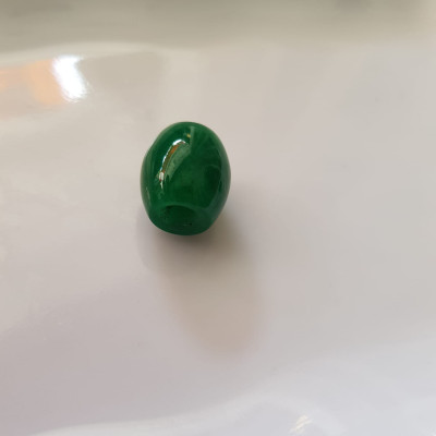 HẠT LU BỤNG TRÒN VO XINH ĐÁ MÃ NÃO XANH LÁ ĐẬM TƯƠI ĐẸP  NỮ LÀM MẶT DÂY CHUYỀN và PHỐI VÒNG TAY  Size Dài 14mm x dầy 13mm NỮ MỆNH MỘC MỆNH HỎA Ạ