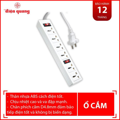 Ổ cắm Điện Quang ĐQ 003A-04 (6 lỗ 3 chấu)